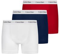 Calvin Klein Pack de 3 Calzoncillos Bóxer para Hombre Algodón Elástico, Multicolor (White/Red Ginger/Pyro Blue), XS