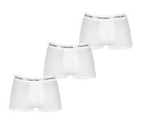 Calvin Klein Pack de 3 Calzoncillos Bóxer para Hombre Low Rise Trunk Algodón Elástico, Blanco (White), L