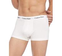 Calvin Klein Pack de 3 Calzoncillos Bóxer para Hombre Low Rise Trunk Algodón Elástico, Blanco (White), S