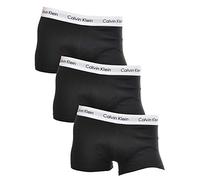 Calvin Klein Pack de 3 Calzoncillos Bóxer para Hombre Low Rise Trunk Algodón Elástico, Negro (Black), XL