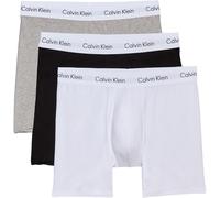 Calvin Klein Pack de 3 Calzoncillos Bóxer para Hombre Tejido Elástico, Multicolor (Black/White/Grey Heather), S