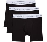 Calvin Klein Pack de 3 Calzoncillos Bóxer para Hombre Tejido Elástico, Negro (Black), M