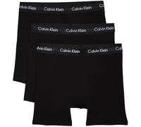 Calvin Klein Pack de 3 Calzoncillos Bóxer para Hombre Tejido Elástico, Negro (Black W Black WB), S