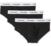 Calvin Klein Pack de 3 Calzoncillos Hip Brief para Hombre Algodón Elástico Ropa Interior, Negro (Black), XL