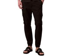 Calvin Klein Pantalón Cargo Hombre Elastic Ripstop Skinny Fit, Negro (Black), L