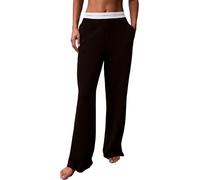 Calvin Klein Pantalón de pijama Mujer Logo Jersey con logotipo en la cintura, Negro (Black), M