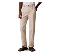 Calvin Klein - Pantalones Chino Rectos de Algodón Satén - Trousers - Hombre - Blanco - W32 -