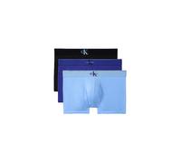 Calvin Klein Trunk 3Pk - Negro con Azul River Fog Azul - Talla S - Paquete de 3