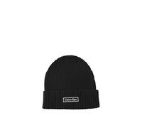 Calvin Klein Patch Chunky Rib Cotton Beanie Lv04D8053G Gorro/Sombrero, Black (Black), Talla única para Hombre