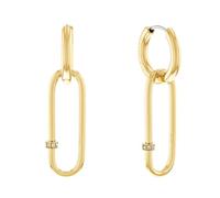 Calvin Klein Pendientes Colgantes para Mujer Colección ELONGATED OVAL en Oro Amarillo con Cristales - 35000182