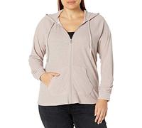 Calvin Klein Performance Womens Plus Zip-Up Ruched Hoodie