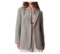 Calvin Klein- Pez Shadow Casual Twill Belted Blazer- Jackets- Mujer- Gris- M- Pez Shadow Casual Twill Belted Blazer