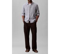 Calvin Klein Pinstripe Linen Shirt Brilliant White Talla: S | Camisas Casuales Outlet | Hombre | Blanco