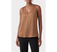 Calvin Klein Plisse V Neck Shirt Executive Brown Talla: S | Blusas Outlet | Mujer | Marrón