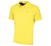 Calvin Klein Polo de Golf con Cuello Acanalado de Campus - Deporte de Limón - S