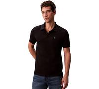 Calvin Klein Polo de Manga Corta Hombre Monogram Pique de algodón, Negro (Black), S