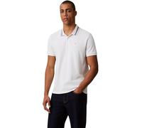 Calvin Klein Polo de Manga Corta Hombre Monogram Pique Tipped de algodón, Blanco (Blanc De Blanc), XS