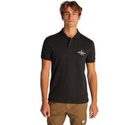 Calvin Klein Polo de Manga Corta Hombre Monologo Regular Fit, Negro (CK Black), M