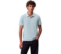 Calvin Klein Polo manga corta Hombre Monogram Pique de algodón, Azul (Stratosphere), M