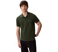 Calvin Klein Polo Manga Corta Hombre Monogram Pique de algodón, Verde (Sycamore), XXL