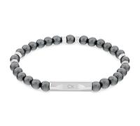 Calvin Klein Pulsera de cuentas para hombre, colección MIXED BEADS, color negro, 35000575, talla única, Acero inoxidable, No es una piedra preciosa