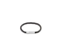 Calvin Klein Pulsera para Hombre Colección INDUSTRIAL FACETS con Cuero Negro y Cierre de Acero Inoxidable - 35100047