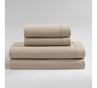 Calvin Klein - Queen Bed Sheets, Modern Cotton Washed Percale Bedding Set with Deep Pockets, Super Soft & Cozy Bedding Essentials, Oeko-Tex Certified (Washed Percale Camel Brown, Queen)