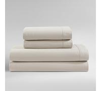 Calvin Klein - Queen Bed Sheets, Relaxed Garment Washed Cotton Percale Bedding Set with Matching Pillowcases, Deep Pockets, Oeko-Tex Certified (Washed Percale Light Beige, Queen)