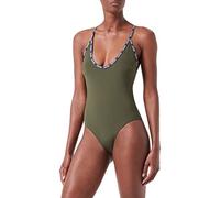 Calvin Klein Racerback Onepiece KW0KW01919 Espalda de Corredor, Verde (Crocodile Green), M para Mujer