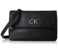 Calvin Klein, RE-LOCK DBL-Bolso bandolera para Mujer, Ck Black, Medium