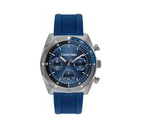 Calvin Klein Reloj Analógico de Cuarzo Multifunción para Hombre Colección CK Flex con Correa de Silicona Azul, 25200468