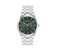 Calvin Klein Reloj Analógico de Cuarzo Multifunción para Hombre Colección CK MOTION con Correa de Acero Inoxidable Plateada - 25200521