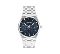 Calvin Klein Reloj Analógico de Cuarzo Multifunción para Hombre Colección CK MOTION con Correa de Acero Inoxidable Plateada - 25200520