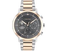 Calvin Klein Reloj Analógico de Cuarzo Multifunción para Hombre Colección Gauge con Correa de Acero Inoxidable Bicolor - 25200064