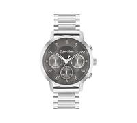 Calvin Klein Reloj Analógico de Cuarzo Multifunción para Hombre Colección Gauge con Correa de Acero Inoxidable Plateada, 25200493
