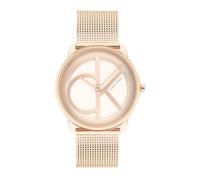 Calvin Klein Reloj Analógico de Cuarzo para Hombre y Mujer Colección Iconic Mesh - 35MM con Correa de Malla de Acero Inoxidable de Oro Rosa - 25200035