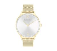 Calvin Klein Reloj Analógico de Cuarzo para Mujer Colección Timeless Mesh 38MM con Correa de Malla de Acero Inoxidable de Color Dorado - 25200003
