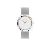 Calvin Klein Reloj Analógico de Cuarzo para mujer Colección TWISTED BEZEL Collection con Correa de Acero Inoxidable en Malla o de Cuero