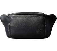 Calvin Klein Riñonera Hombre Webbing Strap con Cremallera, Negro (Black/White Webbing), Talla Única