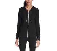 Calvin Klein Ruched Long Sleeve Zip Front Hoodie Chaqueta, Negro, M para Mujer