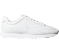 Calvin Klein Runner Sneaker Hombre Retro de Piel, Blanco (Triple Bright White), 42