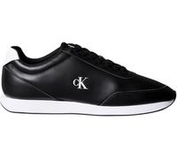 Calvin Klein Runner Sneaker Hombre Retro de Piel, Negro (Black/Bright White), 42