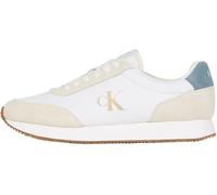 Calvin Klein Runner Sneaker Hombre Retro Iconic Calzado, Multicolor (Bright White/Creamy White/Lead), 40