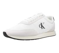 Calvin Klein Runner Sneaker Hombre Retro Mix con Logotipo, Blanco (Bright White/Black), 43