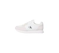 Calvin Klein Runner Sneaker Hombre Retro Sock Lace Up con Logotipo, Blanco (Bright White/Black), 44