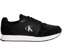 Calvin Klein Runner Sneaker Hombre Retro Sock Lace Up con Logotipo, Negro (Black/Bright White), 45