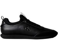 Calvin Klein Runner Sneaker Hombre Retro Sock Laceup de piel, Negro (Triple Black), 43
