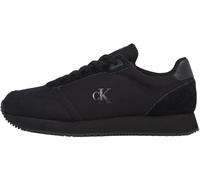 Calvin Klein Runner Sneaker Hombre Sock Laceup Canvas con Logotipo, Negro (Triple Black), 46