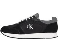 Calvin Klein Runner Sneaker Hombre Sock Laceup elegantes, Multicolor (Black/Charcoal Grey/Bright White), 42