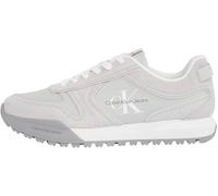 Calvin Klein Runner Sneaker Hombre Toothy Irregular Lines de Ante, Gris (Oyster Mushroom), 44